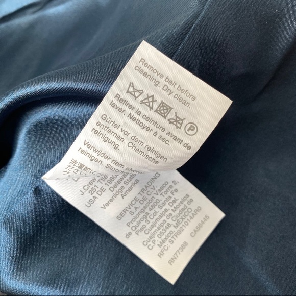 J. Crew Icon Trench Coat Jacket Gingham Check Blue & White Size 2 NWT - Picture 10 of 11